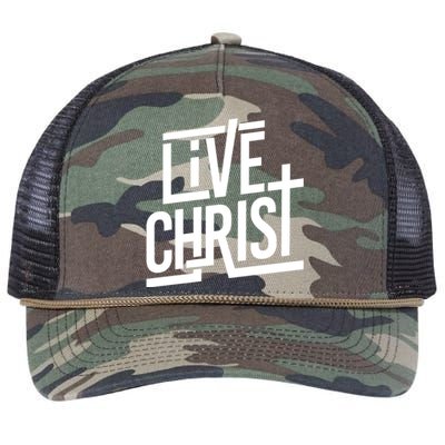 Live Christ Retro Rope Trucker Hat Cap