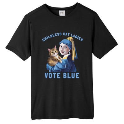 Less Cat Ladies Vote Blue With A Pearl Cute Gift Tall Fusion ChromaSoft Performance T-Shirt