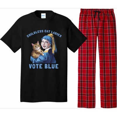 Less Cat Ladies Vote Blue With A Pearl Cute Gift Pajama Set