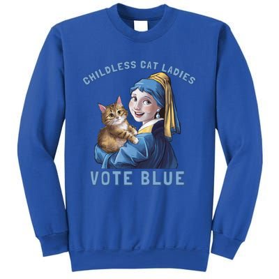 Less Cat Ladies Vote Blue With A Pearl Cute Gift Sweatshirt