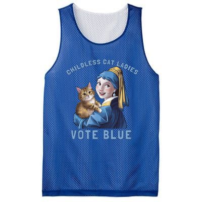 Less Cat Ladies Vote Blue With A Pearl Cute Gift Mesh Reversible Basketball Jersey Tank