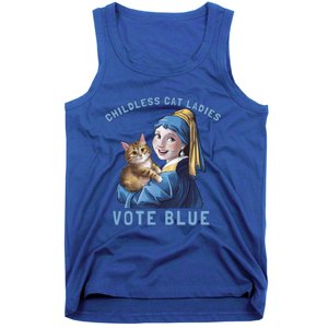 Less Cat Ladies Vote Blue With A Pearl Cute Gift Tank Top