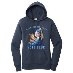 Less Cat Ladies Vote Blue With A Pearl Cute Gift Women's Pullover Hoodie