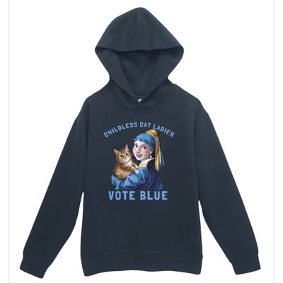 Less Cat Ladies Vote Blue With A Pearl Cute Gift Urban Pullover Hoodie