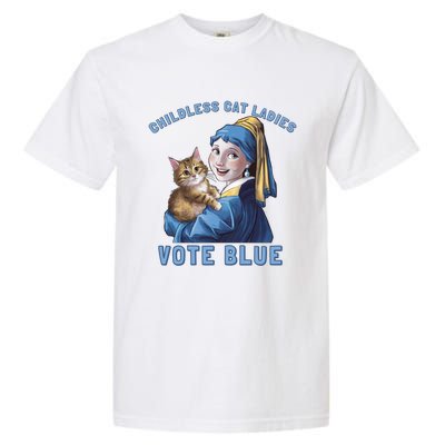 Less Cat Ladies Vote Blue With A Pearl Cute Gift Garment-Dyed Heavyweight T-Shirt