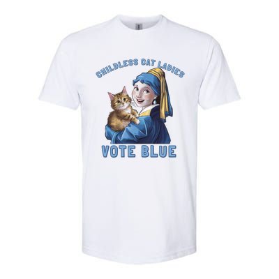 Less Cat Ladies Vote Blue With A Pearl Cute Gift Softstyle CVC T-Shirt