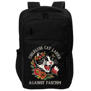 Less Cat Ladies Against Fascism Funny Cat Feminist Gift Impact Tech Backpack