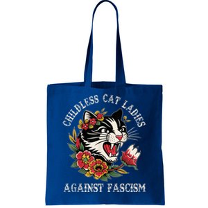 Less Cat Ladies Against Fascism Funny Cat Feminist Gift Tote Bag