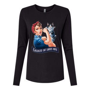 Less Cat Ladies Vote Rosie The Riveter Funny Gift Womens Cotton Relaxed Long Sleeve T-Shirt