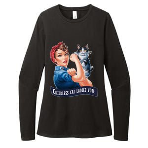 Less Cat Ladies Vote Rosie The Riveter Funny Gift Womens CVC Long Sleeve Shirt