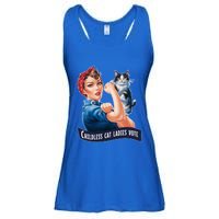 Less Cat Ladies Vote Rosie The Riveter Funny Gift Ladies Essential Flowy Tank