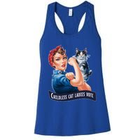 Less Cat Ladies Vote Rosie The Riveter Funny Gift Women's Racerback Tank