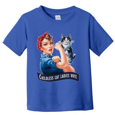 Less Cat Ladies Vote Rosie The Riveter Funny Gift Toddler T-Shirt