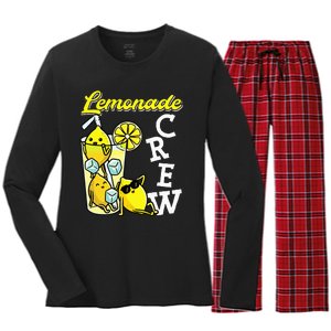 Lemonade Crew Lemonade Squad Lemon Lover Women's Long Sleeve Flannel Pajama Set 