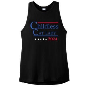 Less Cat Lady 2024 Ladies Is Voting Kamala Gift Ladies PosiCharge Tri-Blend Wicking Tank