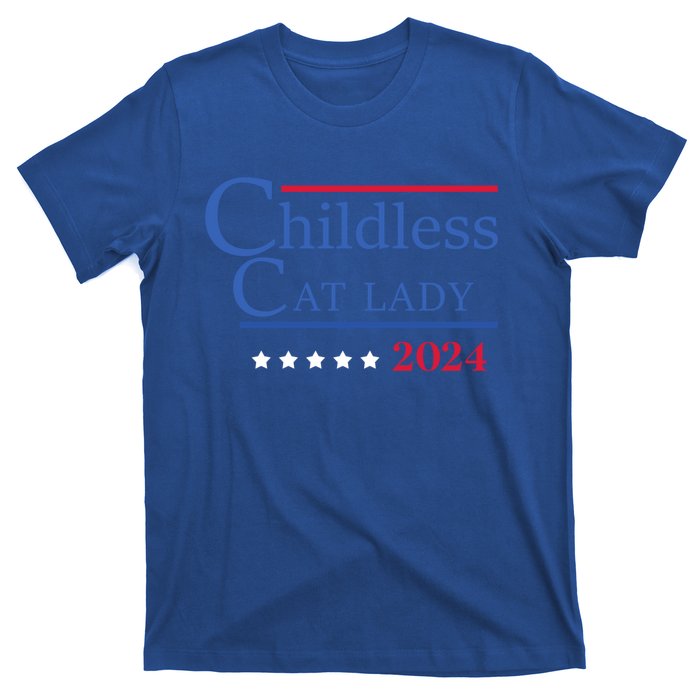 Less Cat Lady 2024 Ladies Is Voting Kamala Gift T-Shirt