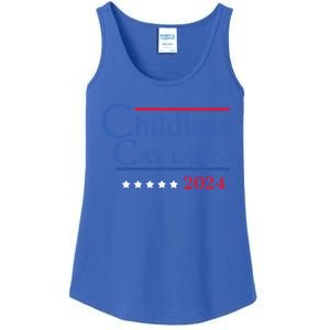 Less Cat Lady 2024 Ladies Is Voting Kamala Gift Ladies Essential Tank