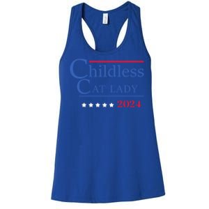 Less Cat Lady 2024 Ladies Is Voting Kamala Gift Women's Racerback Tank