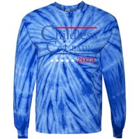 Less Cat Lady 2024 Ladies Is Voting Kamala Gift Tie-Dye Long Sleeve Shirt