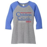 Less Cat Lady 2024 Ladies Is Voting Kamala Gift Women's Tri-Blend 3/4-Sleeve Raglan Shirt