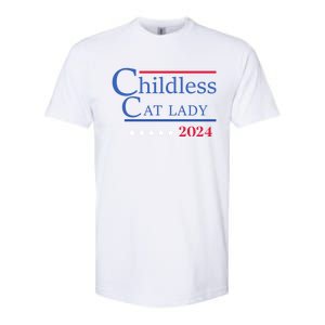 Less Cat Lady 2024 Ladies Is Voting Kamala Gift Softstyle CVC T-Shirt