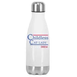 Less Cat Lady 2024 Ladies Is Voting Kamala Gift Stainless Steel Insulated Water Bottle