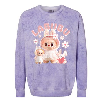 Labubu Cute Labubu The Monsters Meme Colorblast Crewneck Sweatshirt