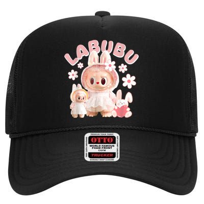 Labubu Cute Labubu The Monsters Meme High Crown Mesh Back Trucker Hat