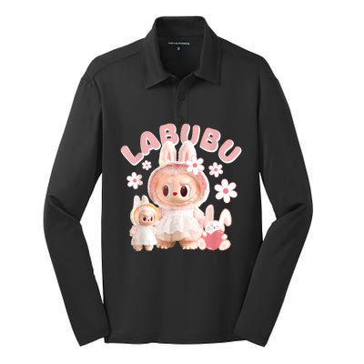 Labubu Cute Labubu The Monsters Meme Silk Touch Performance Long Sleeve Polo