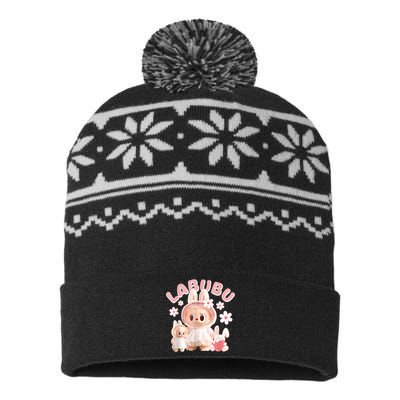 Labubu Cute Labubu The Monsters Meme USA-Made Snowflake Beanie