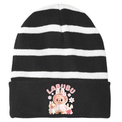 Labubu Cute Labubu The Monsters Meme Striped Beanie with Solid Band