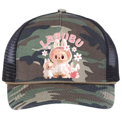 Labubu Cute Labubu The Monsters Meme Retro Rope Trucker Hat Cap