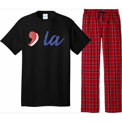 La Comma La In Red White & Blue Minimalist Design Pajama Set