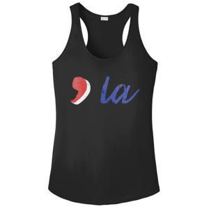 La Comma La In Red White & Blue Minimalist Design Ladies PosiCharge Competitor Racerback Tank