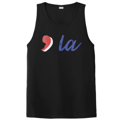 La Comma La In Red White & Blue Minimalist Design PosiCharge Competitor Tank