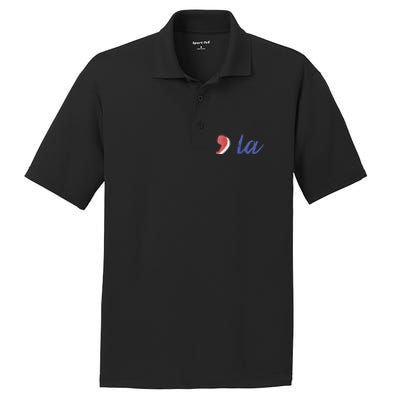 La Comma La In Red White & Blue Minimalist Design PosiCharge RacerMesh Polo