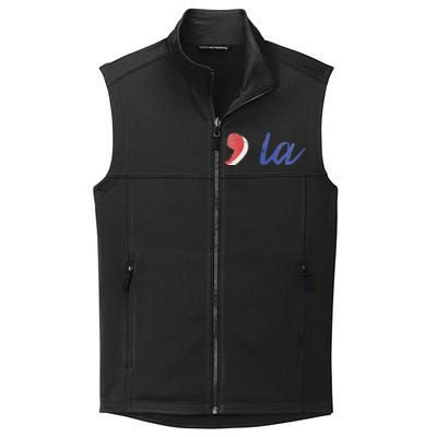 La Comma La In Red White & Blue Minimalist Design Collective Smooth Fleece Vest