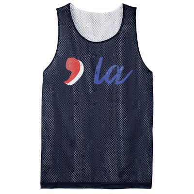 La Comma La In Red White & Blue Minimalist Design Mesh Reversible Basketball Jersey Tank