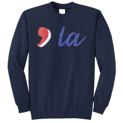 La Comma La In Red White & Blue Minimalist Design Tall Sweatshirt