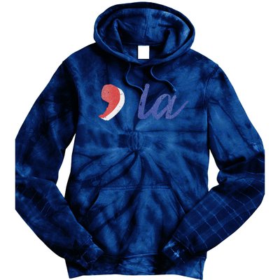 La Comma La In Red White & Blue Minimalist Design Tie Dye Hoodie