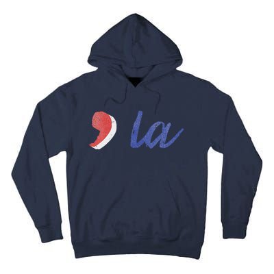 La Comma La In Red White & Blue Minimalist Design Tall Hoodie