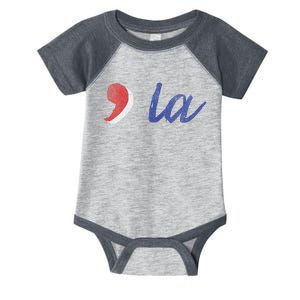 La Comma La In Red White & Blue Minimalist Design Infant Baby Jersey Bodysuit