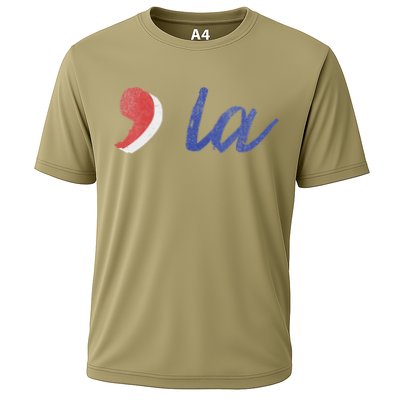La Comma La In Red White & Blue Minimalist Design Cooling Performance Crew T-Shirt