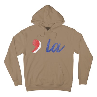 La Comma La In Red White & Blue Minimalist Design Hoodie