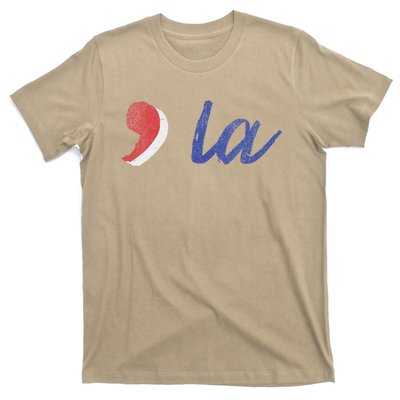 La Comma La In Red White & Blue Minimalist Design T-Shirt