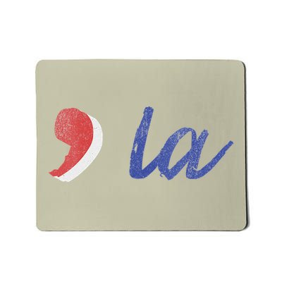 La Comma La In Red White & Blue Minimalist Design Mousepad