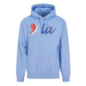 La Comma La In Red White & Blue Minimalist Design Unisex Surf Hoodie