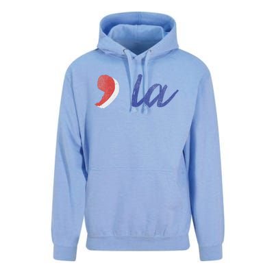 La Comma La In Red White & Blue Minimalist Design Unisex Surf Hoodie