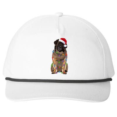 Leonberger Christmas Lights Xmas Dog Lover Santa Hat Great Gift Snapback Five-Panel Rope Hat