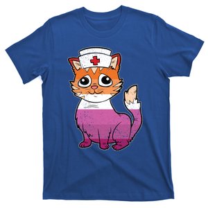 Lesbian Cat Lgbtq Retro Pride Kitten Rn Nursing Nurse Gift T-Shirt